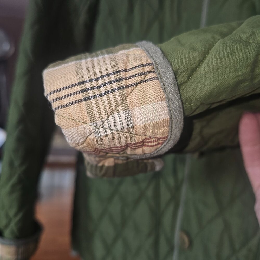 Vintage LL Bean Quilted Khaki Farmhouse Barn Coat Size Large - Picture 5 of 5